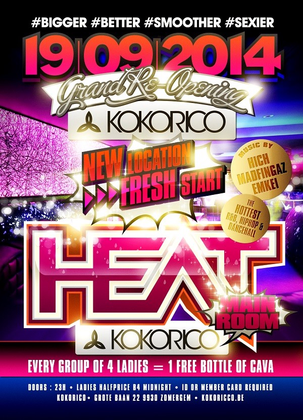 Flyer Heat grand reopening